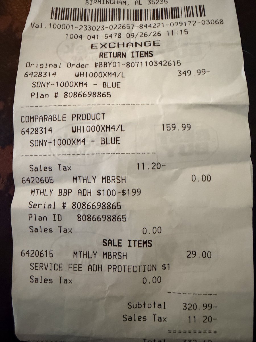 StevenMAllen55's tweet photo. I pay $180/yr to get 2yr protection for my purchases. My son’s headphones had to be replaced, and @BestBuy charged me a $29 service fee to replace them. Why are you double charging me?? #BadBusinessPractice https://t.co/UYUPLJgWrS