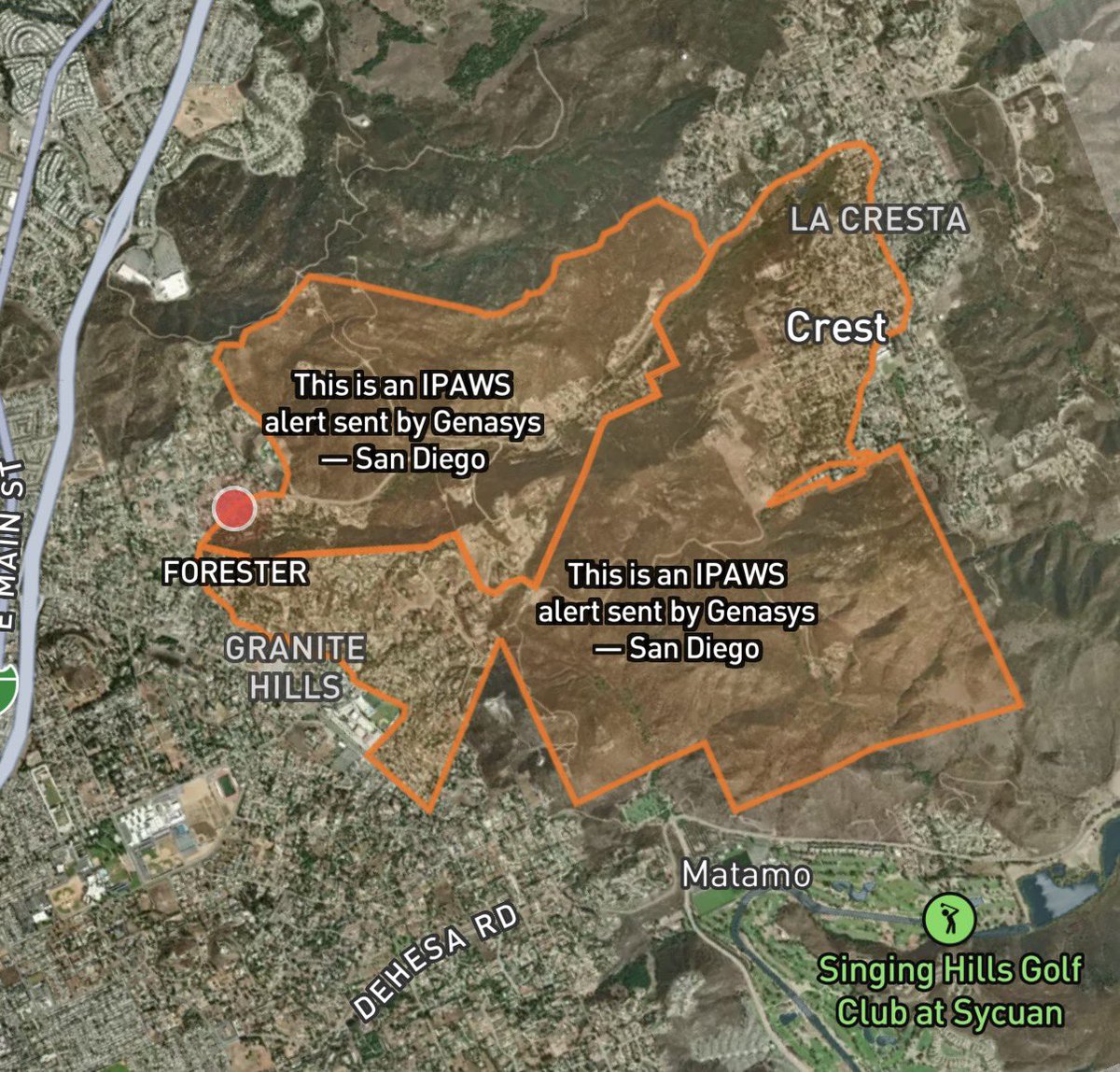 NationalWldfire's tweet photo. NEW START: #ForesterFire in San Diego county, off of Forester Creek Road
Fire is 1 acre with crews making good progress A Wireless Emergency Alert has been issued for Zone SDC-1857, stating: “Evacuation Order Issued. Leave Now. Immediate threat to life and property. Do not wait https://t.co/TkNDIxGn24