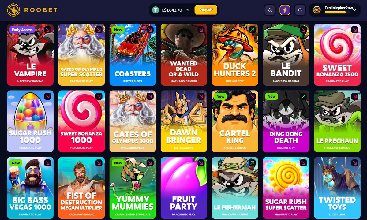 terriblepker's tweet photo. Giving 1 lucky Roobet player a $100 Buy Keep 50%

RT + comment the slot you want 👇

code TERRIBLEPKER = 2X luck 🍀
🔗 Link below to sign up https://t.co/E5xTsjPJyA