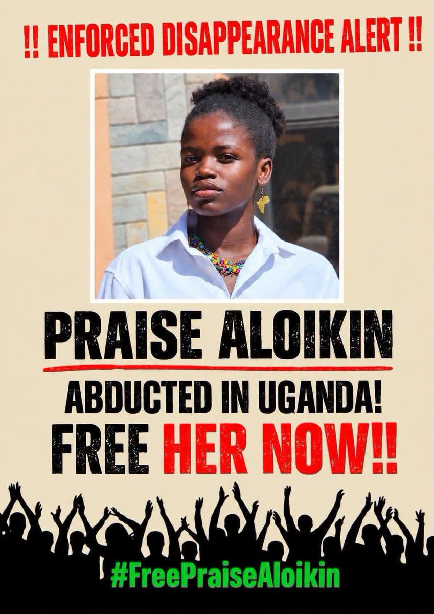 EliasNalukoola's tweet photo. We demand the immediate, safe, and unconditional release of activist Aloikin Praise Opoloje, reportedly abducted from Namungoona Police Station. Her detention violates fundamental human rights. Authorities must disclose her whereabouts and ensure her safety immediately! https://t.co/EkccZFDDvT