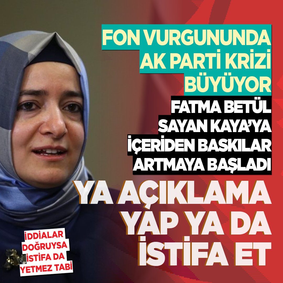 milligazetecom's tweet photo. 📌 Fon vurgununda AK Parti krizi büyüyor... Fatma Betül Sayan Kaya’ya içeriden baskılar artmaya başladı: Ya açıklama yap ya da istifa et

🔔 Haberin detayları için tıklayın ⤵

https://t.co/pL87Ue3ByC https://t.co/lguzKGI197