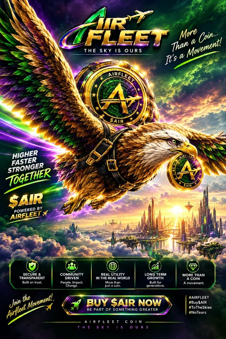 AjiboyeJer12739's tweet photo. ✈️ $AIRFLEET IS TAKING OFF.
A memorable concept, a growing community, and a name that stands out.
Keep your eyes on the journey. 👀🔥
New name on the radar: $AIRFLEET. ✈️
CA:0xb1f208f03Dd772229A6D2178248A03AD477021bD https://t.co/2SM8S4bDkk