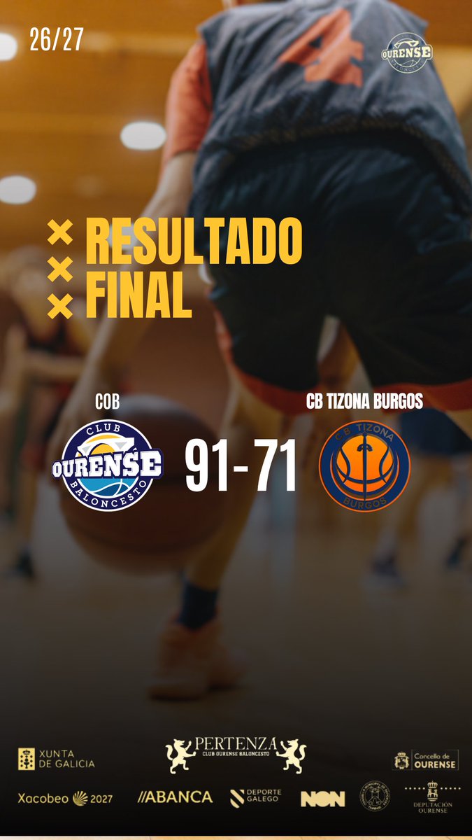 COBSAD's tweet photo. ¡¡RESULTADO FINAL!!
COB 91-71 CB TIZONA BURGOS
#ForzaCOB #PERTENZA https://t.co/LxJz2cTuyX