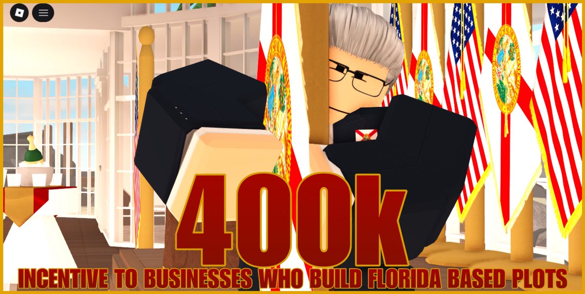 BUSA_FL's tweet photo. Today Governor Reddington announced the largest business incentive in BUSA history, offering 400k to business who build  full, and complete plots for their businesses based in the State of Florida! https://t.co/nPojWGPB4b