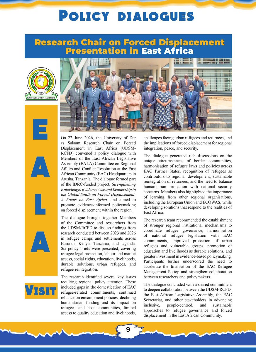 UDSMRCFD's tweet photo. Presentation to the Regional Affairs and Conflict Resolution Commitee of @jumuiya @IDRC_CRDI @IDRC_ESARO https://t.co/dQ5Z9jZEks