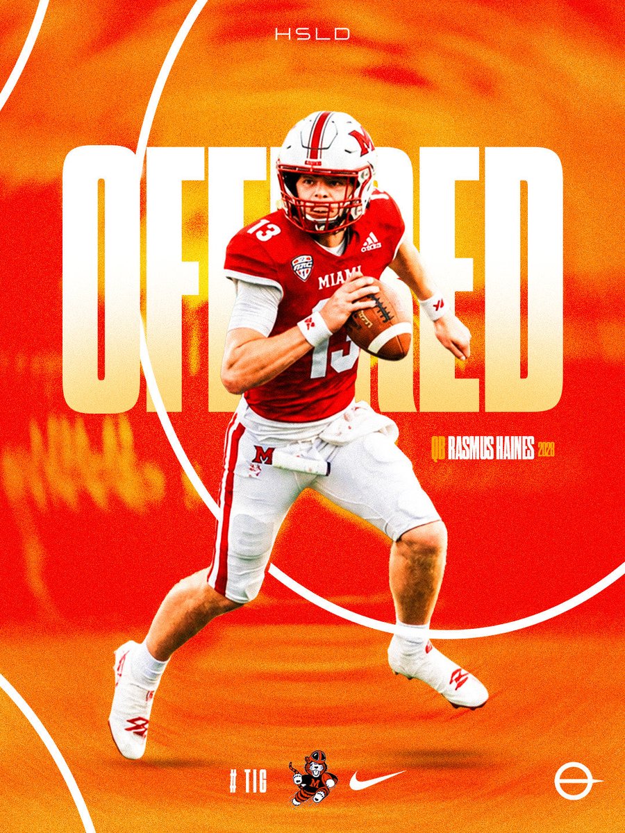 Hsld_Sports's tweet photo. Massillon Tigers QB Rasmus Haines (‘28) has officially been offered by Miami Ohio 🔥 @rasmus_haines #HSLD #TIG #chasethesmoke https://t.co/AWqJJLiHai