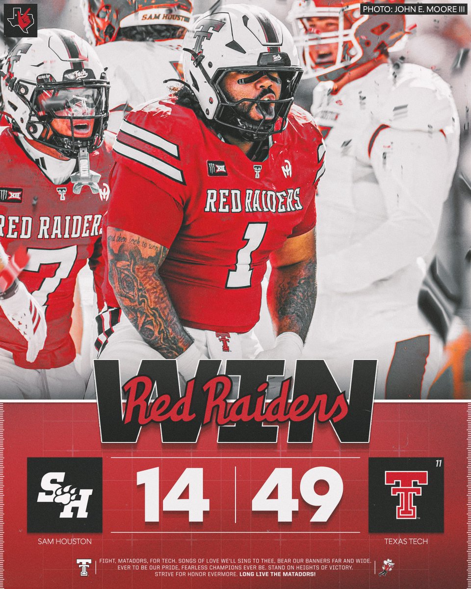 gunsupnation's tweet photo. 🔔 𝗥𝗜𝗡𝗚 𝗧𝗛𝗘 𝗕𝗘𝗟𝗟𝗦 🔔
The Red Raiders improve to 4-0! https://t.co/Dlc9eCBAnI