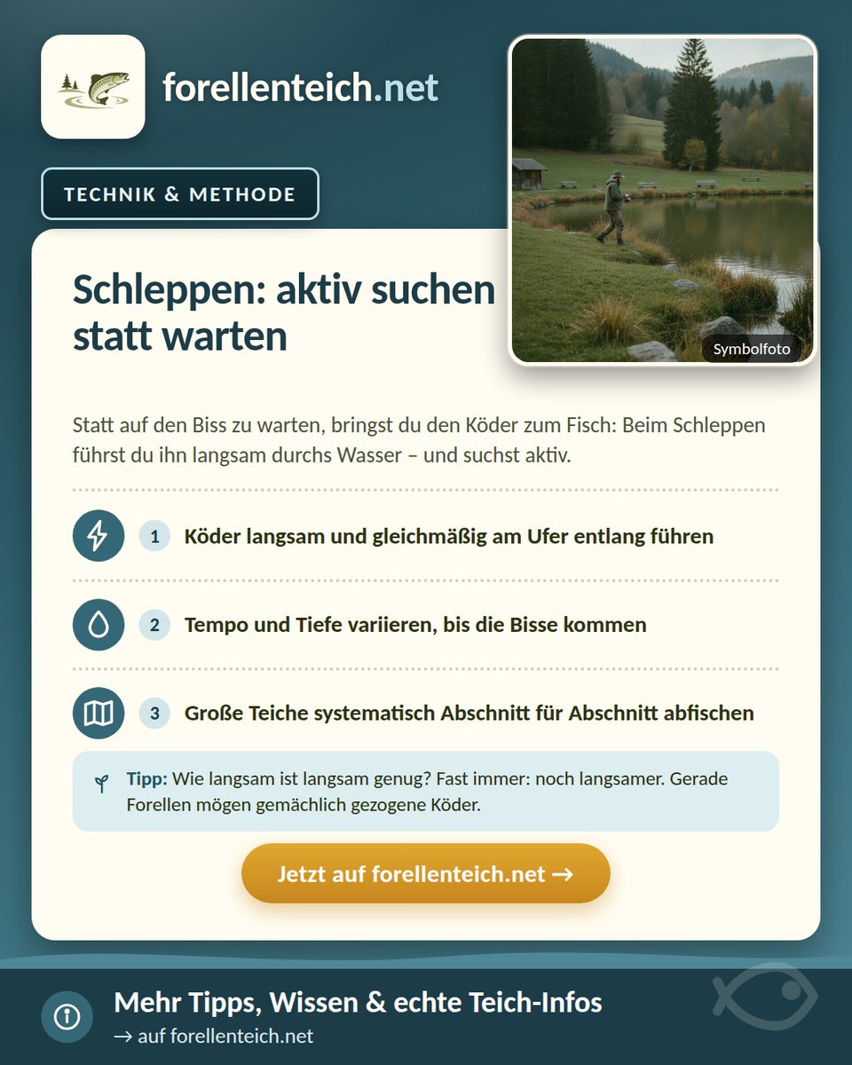 forellenteich's tweet photo. 🎓 Schleppen am Forellenteich: langsam führen, Tempo &amp; Tiefe variieren, Strecke machen. Guide 👉 https://t.co/pFBN642lQU
#schleppangeln #forellenangeln #angelmethoden https://t.co/m0hV6hcGcW