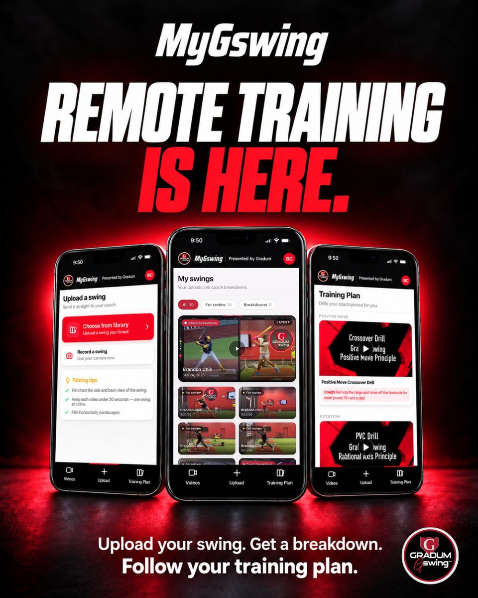 GradumGswing's tweet photo. MyGswing is here.

Get Gradum swing breakdowns and personalized training plans—from anywhere in the world.

Upload your swing. A Gswing Certified Instructor breaks it down, shows you what to fix, and gives you a clear plan to follow.

Get started: https://t.co/CtDeeQ2pJ8 https://t.co/OzyWlECtMi