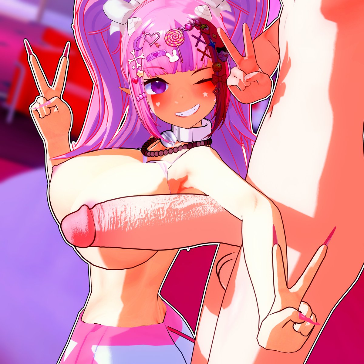 RiverKoikatsu's tweet photo. Iron Mouse did a giveaway for one lucky fan - her armpit vs. their massive BWC. Suffice it to say, the fan was very pleased~

#koikatsu #ironmouse https://t.co/RdRw747iR2