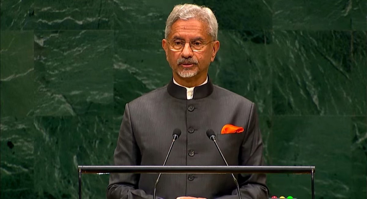 mitrapredator's tweet photo. Jaishankar’s UNGA speech was exceptionally well-balanced, offering sharp insights into the evolving global landscape, from logistics and geopolitics to trade and the economy. If this was among his final UNGA addresses, it was a remarkably strong one. https://t.co/K4l1wQC1Qk