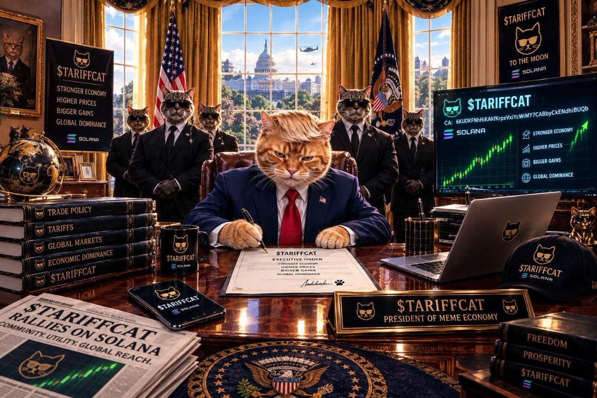 adebola_23's tweet photo. @TariffCat
Is a meme that doesn't need a complicated narrative.
Sometimes, the narrative IS the meme. πββ¬
$TARIFFCAT is tapping into a name everyone can remember and a community thatβs just getting started.
Keep an eye on this one. ππ₯
#TariffCat #Solana #Pumpfun #Memecoin https://t.co/Vvie7Wyp92