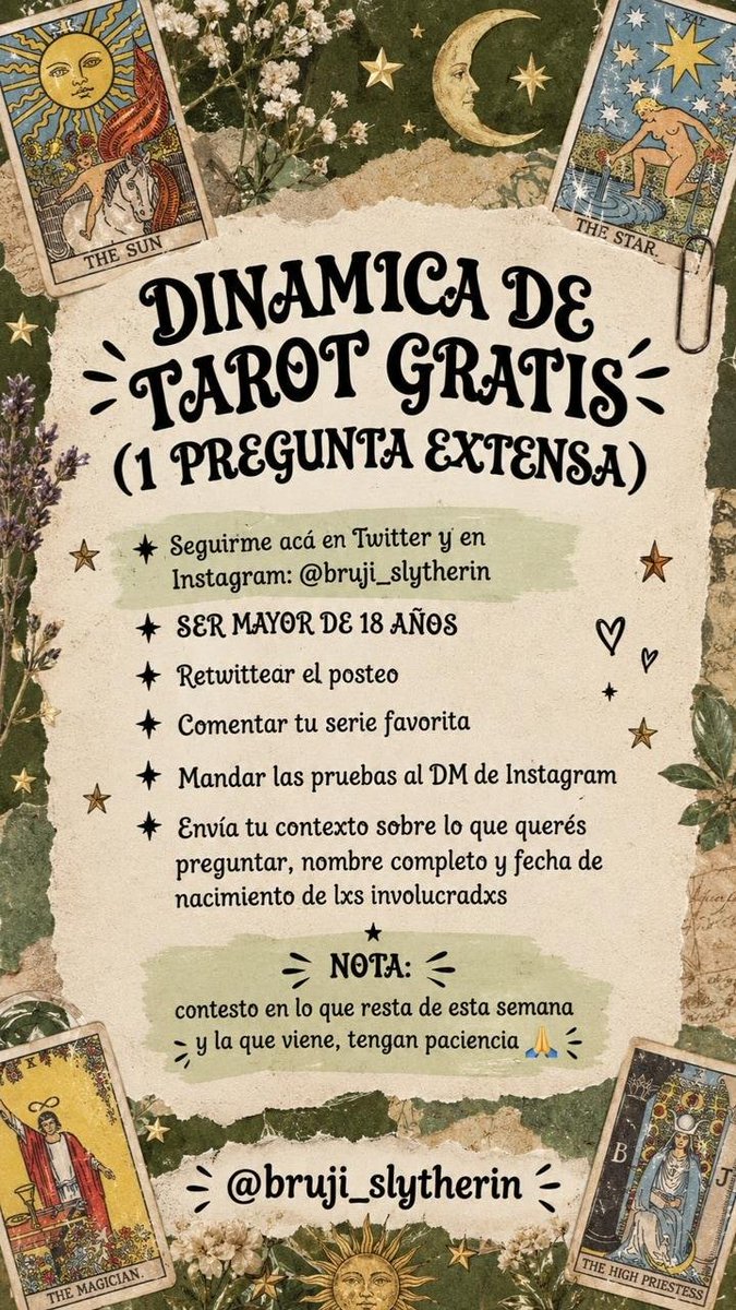 Bruji_Slytherin's tweet photo. LES DEJO ESTA DINAMICA DE TAROT GRATIS QUE SE LAS DEBIA DE LA SEMANA PASADA 🫶🏻🩷 (ES ILIMITADO PERO PONGO TOPE JEJE) https://t.co/M1DaHwVxsJ