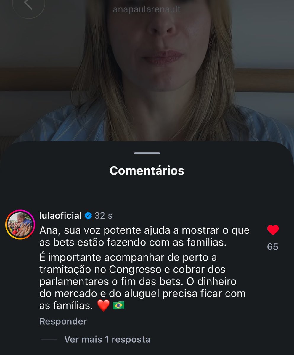 bizzlefeminista's tweet photo. O LULA COMENTOU NO POST DA ANA PAULA SOBRE A PROIBIÇÃO DAS BETS https://t.co/KEdktJ9Myc