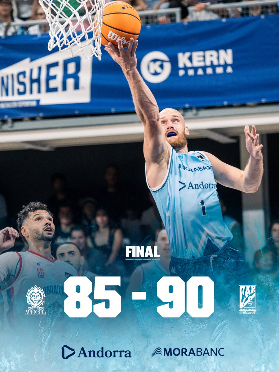 morabancandorra's tweet photo. 🏀⌛🔚

👉🏻 Final del partit a la Bombonera

🏔️ 𝐌𝐨𝐫𝐚𝐁𝐚𝐧𝐜 𝐀𝐧𝐝𝐨𝐫𝐫𝐚 85
⚪ Monbus Obradoiro 90

#MaiPor https://t.co/d6WBkJEfxu