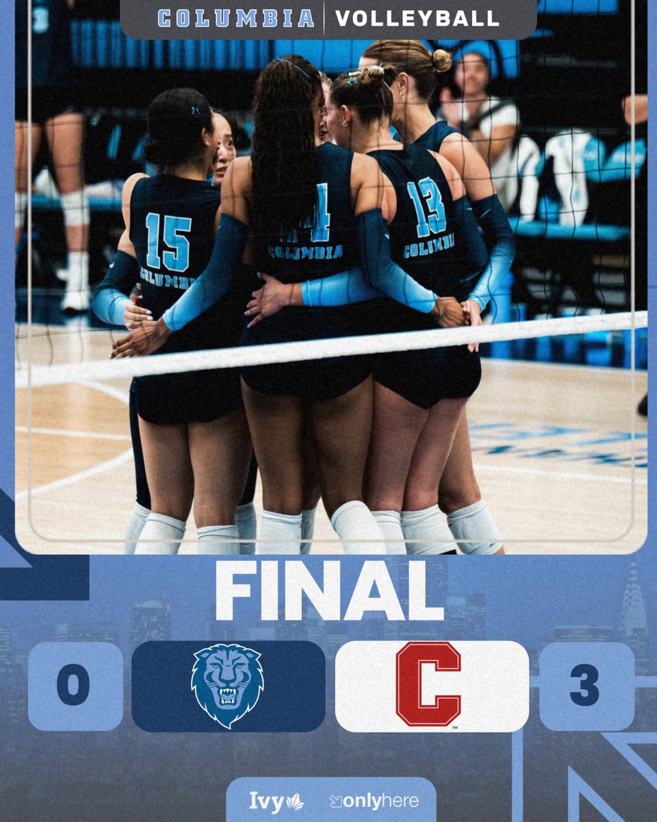 CULionsVB's tweet photo. Final. 

Lions fall to Big Red in the Ivy League Opener. 

Columbia returns to action next Friday at Princeton.

#RoarLionRoar 🦁 // #OnlyHere 🗽 https://t.co/iLpwcEYwiF