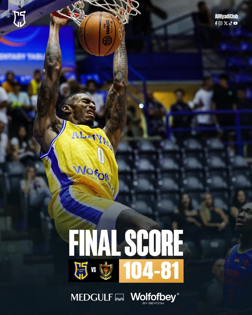 AlRiyadiClub's tweet photo. Al Riyadi gets it done! 104–81 vs Indian Railways! 🇱🇧

#AlRiyadiClub #FIBAWASL https://t.co/OU0sjUktCa