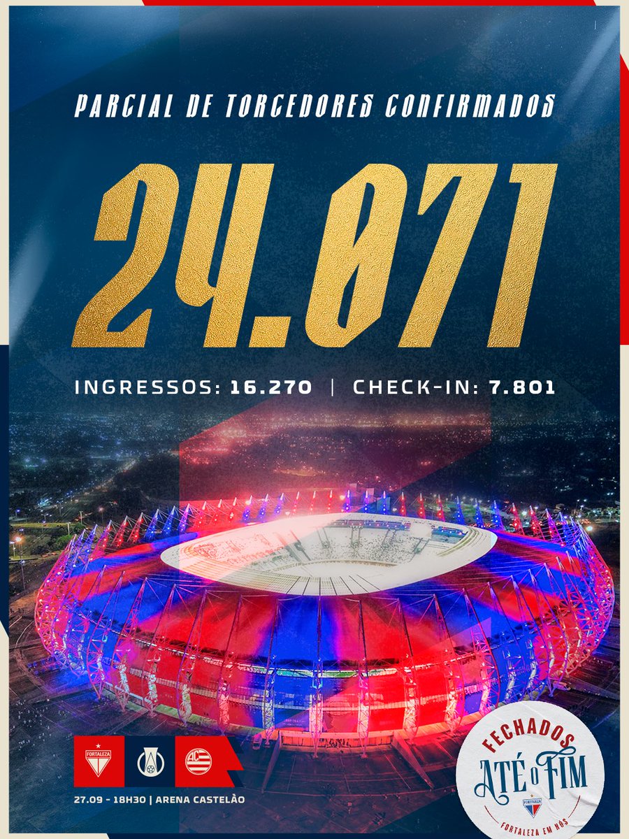 FortalezaEC's tweet photo. BORA QUE AMANHÃ TEM LEÃO! 👊

Temos mais de 24 mil Tricolores confirmados para o confronto de amanhã diante do Athletic.

Garanta já o seu lugar e vamos juntos apoiar o Leão!

✅ Faça seu check-in: https://t.co/mT0yBK1isE
🎟️ Garanta seu ingresso: https://t.co/kGN7Fksjeu

#FortalezaEC #BrasileirãoB