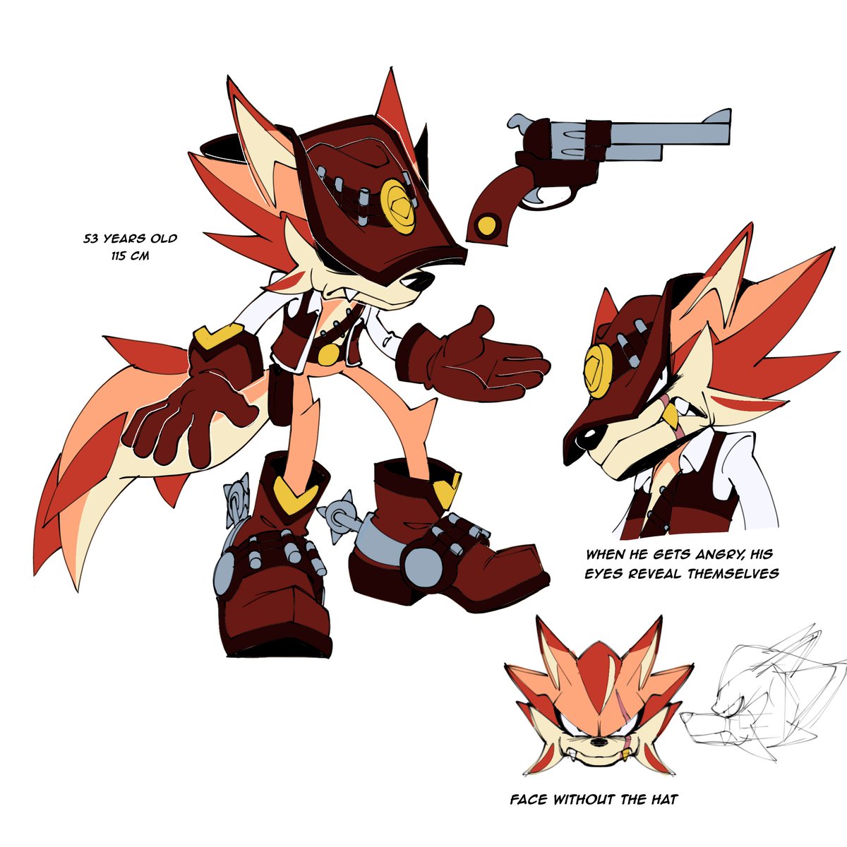 MariaArtes51's tweet photo. (a drawing from a few months ago—I forgot to upload it) 

A redesign of another somewhat old OC. His name is McCoy, a gunslinger coyote who travels the West hunting down criminals. https://t.co/t0xNPlANP9