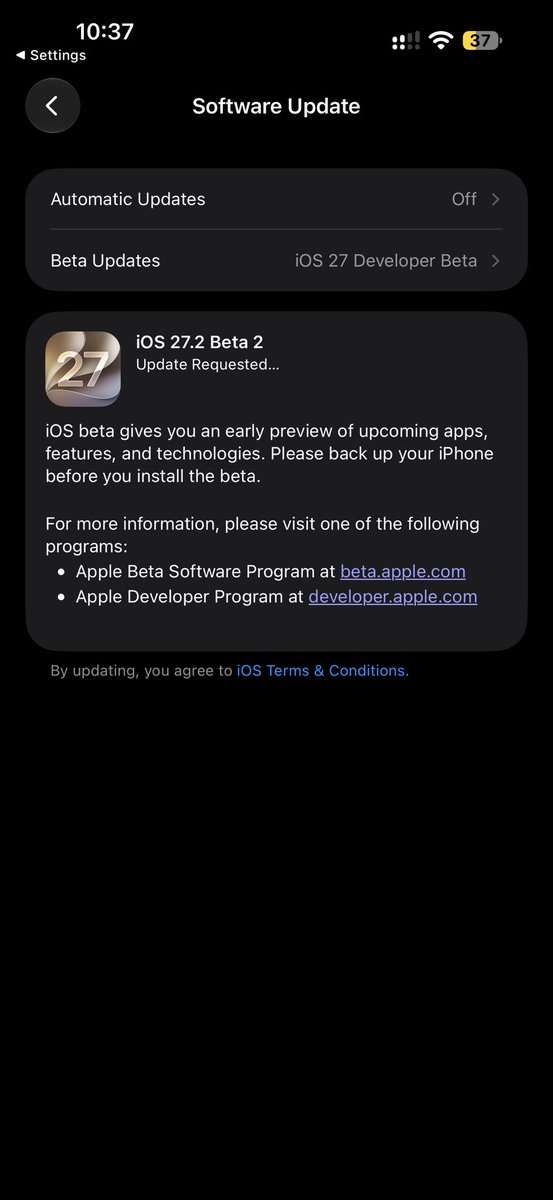 AppleBloggerUX's tweet photo. My iOS 27.2 Beta 2 hone screen #apple https://t.co/1cSQwaqMlD