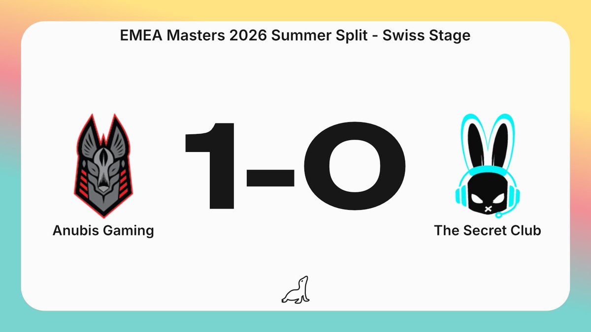 LeagueOfSeals's tweet photo. Anubis Gaming 🇪🇬 gets past The Secret Club 🇭🇷 with a quick nexus break #EMEAMasters https://t.co/yCBCGfo7n0