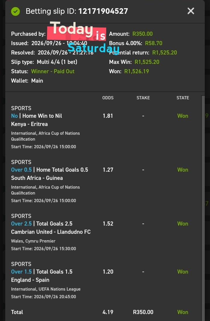 Gnbhengu's tweet photo. 💥🍏Boom🍏💥
Congratulations if you followed.
#Surecase #Easybet
18 + | T&Cs Apply https://t.co/VSOMbDzd4c