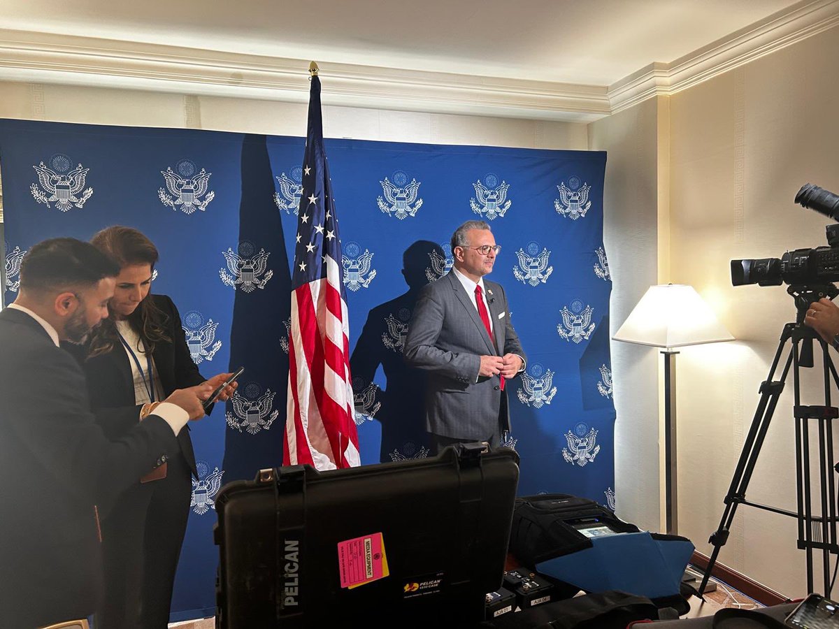 US_SrAdvisorAF's tweet photo. Appreciated the opportunity to speak with regional and international media on Thursday about President Trump’s efforts to advance peace and unlock new opportunities for stability and prosperity across the Middle East and Africa. We discussed the progress toward reunifying Libya’s institutions and advancing a path to national elections, as well as ongoing diplomatic efforts toward a lasting resolution in Western Sahara.  We also discussed securing a humanitarian truce and related peace efforts in Sudan, advancing durable peace in the Great Lakes region, as well as promoting stability in Ethiopia.