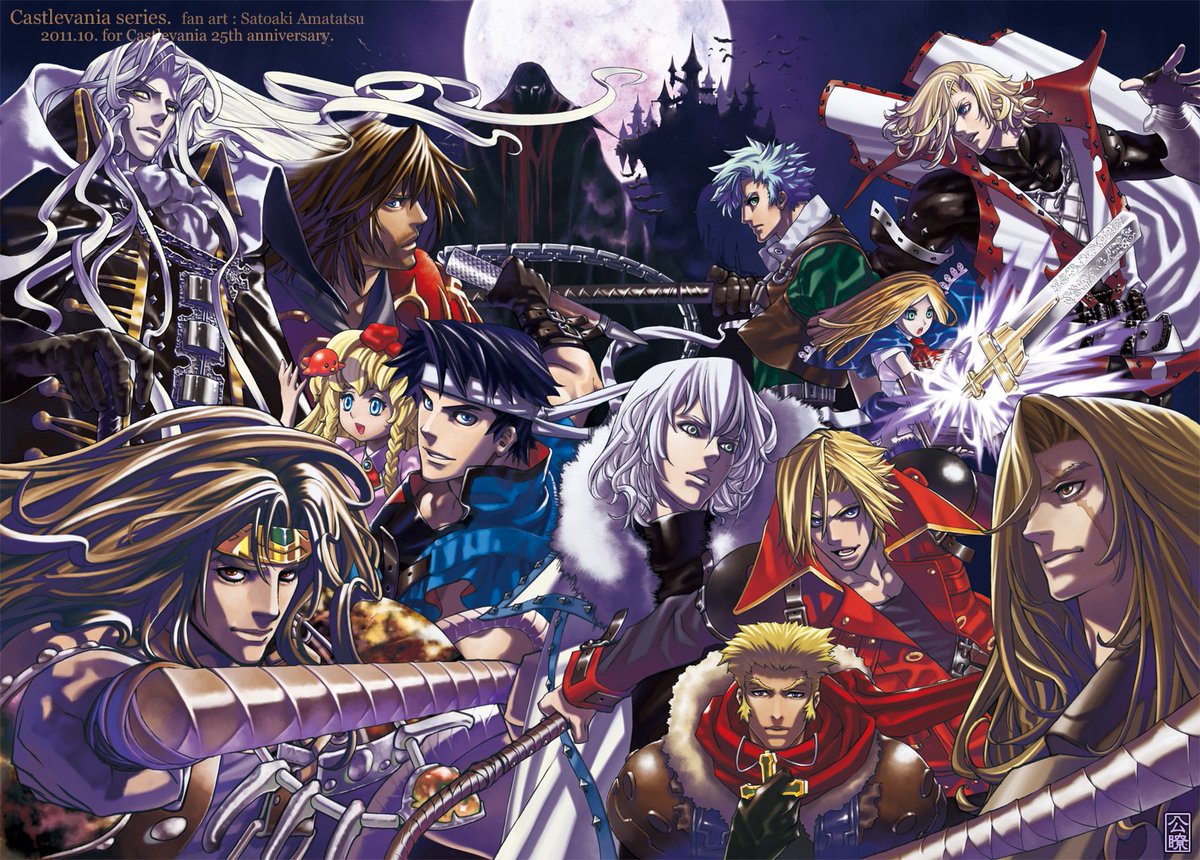 RetroGeekArt's tweet photo. Castlevania Series (25th Anniversary) — (2011)
📌 #fanartㅤㅤㅤㅤ
🎨 Arti: Satoaki Amatatsu
©️ IP: Konami
A 25th-anniversary piece highlighting the versatile evolution of franchise heroes, showing the shift from classic sprites to stylistic icons. #Castlevania40th #fanart https://t.co/GaIKnkxUPp