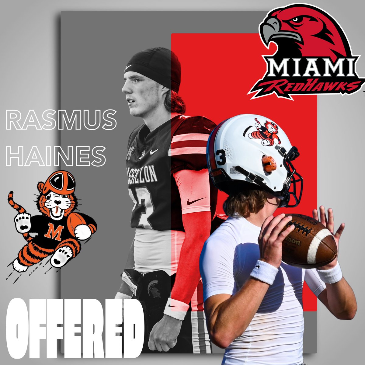 SethBailey04's tweet photo. Massillon QB Rasmus Haines picks up offer #1 from Miami (OH)! https://t.co/RMuhg0VEWf