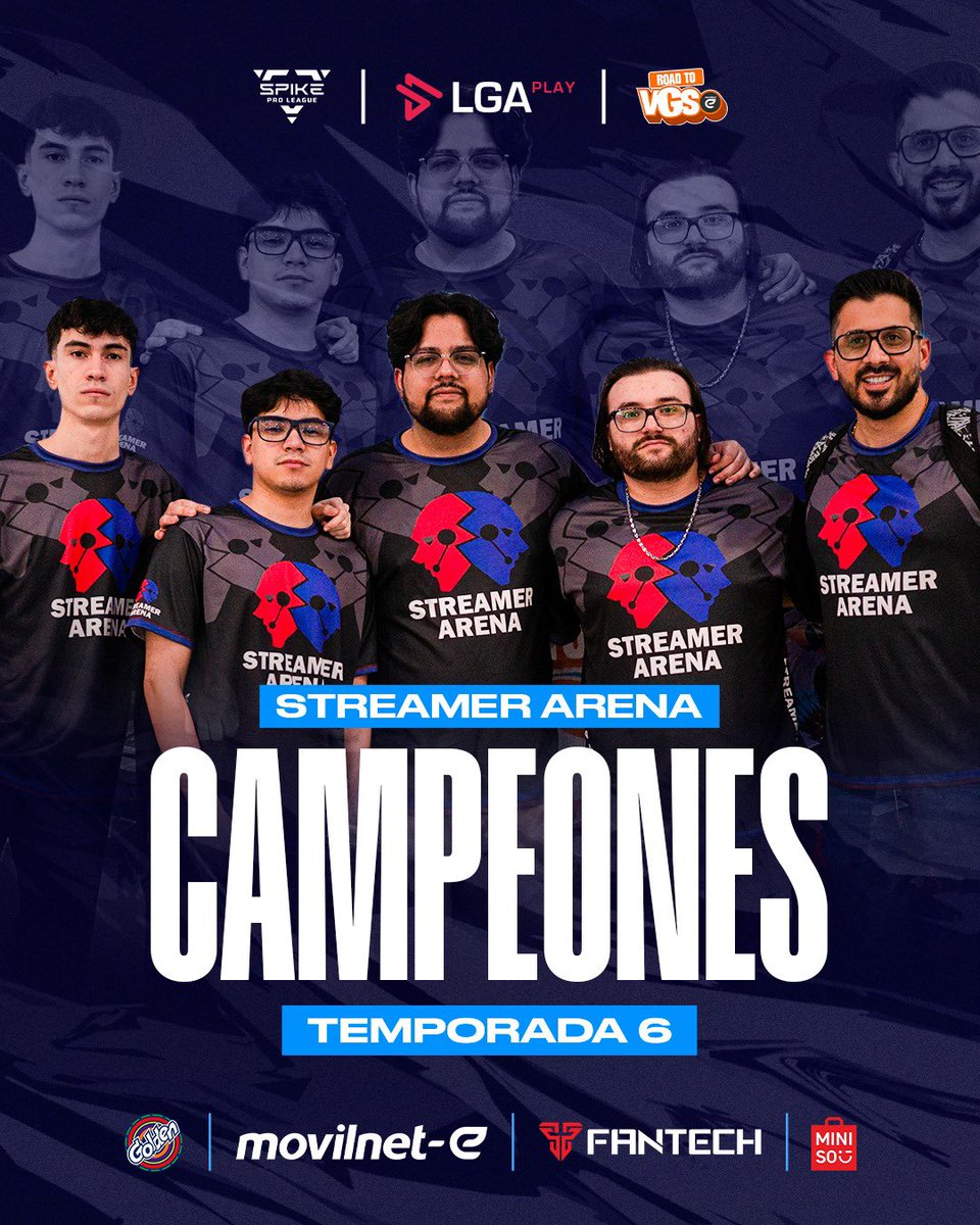 LGAplay's tweet photo. ¡LLEGARON LOS CAMPEONES! 💥

Tras una intensa temporada y una pausa no programada, la GRAN FINAL logró darnos una última jornada épica que corona a una nueva escuadra como CAMPEONES NACIONALES 🏆🔥 

Felicitamos enormemente a @streamerarena por colocarse en lo más alto de esta disciplina y le mandamos un gran GG a todos los equipos que lo dieron todo en esta #SpikeProLeague 💥 

¡Hasta la próxima! 🙌🏼