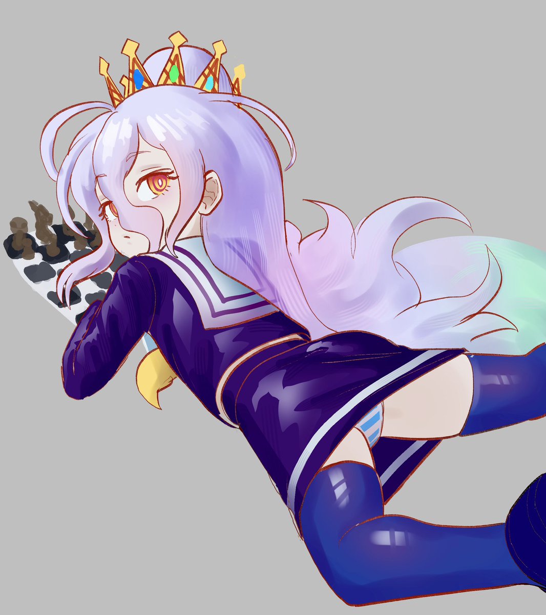 TeirHallowed's tweet photo. Shiro NGNL, playing checkers or whatever https://t.co/sbwUf5t7Bb