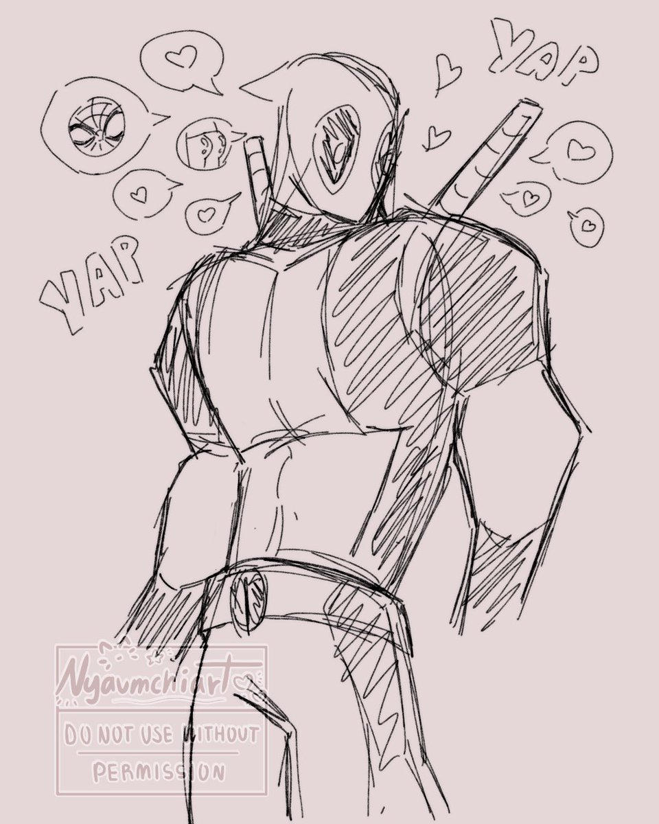 nyumartz's tweet photo. Wade sketches 😋 he’s so fun to draw 🥹🫶🏻

#deadpool #spideypool https://t.co/dzsJNzFsLD