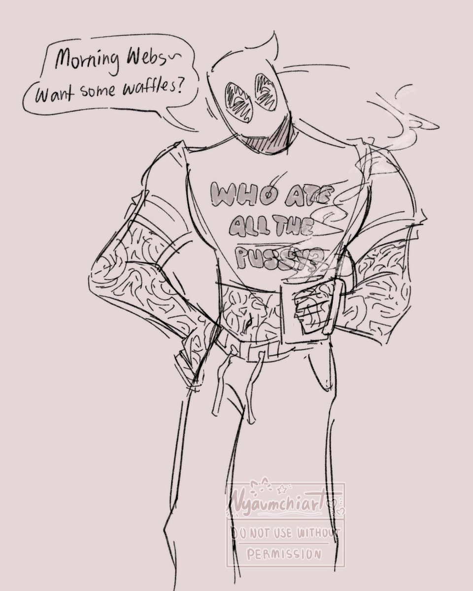 nyumartz's tweet photo. Wade sketches 😋 he’s so fun to draw 🥹🫶🏻

#deadpool #spideypool https://t.co/dzsJNzFsLD