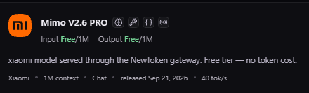 Zouithe3rd's tweet photo. Mimo V2.6 PRO Model Better Than GLM 5.3 And KimiK3 Is FREE On Newtoken https://t.co/6PZUmyMuaW