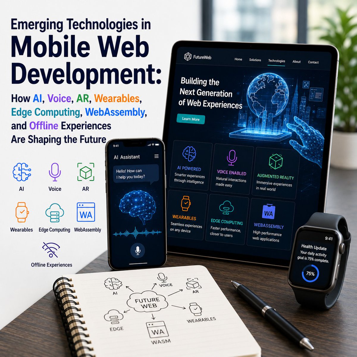 WebMarketAssoc's tweet photo. What will define tomorrow's award-winning mobile experiences? Not flashy technology. Smarter technology.
https://t.co/0EBxlQckl2
#MobileDevelopment #ArtificialIntelligence #ProgressiveWebApps #WebAssembly #AugmentedReality #EdgeComputing #VoiceAI #ResponsiveDesign #WebMarketing https://t.co/onCtwE4TQ5