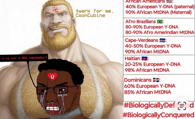 WhitestGroyper's tweet photo. @mistericxx2 @postmanShmerg black boy clitty’s try to cling onto something that’s not real lmao #theforeverpaternallybleachedbyBWC https://t.co/Ag258HFxVq