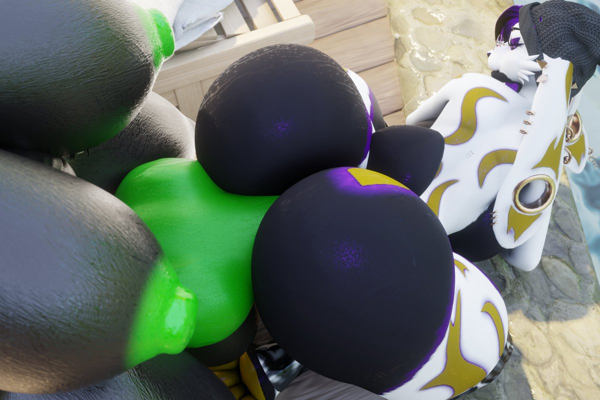 StarwindAD's tweet photo. ✨Bubble Bunny Bang✨

Ambers a very Big booty bouncing bunnygirl with a cute little smile. So after a little Chill & Chat by the pool, she asked a question~

How hard can a Kaiju-Vixen breed a Big Bunny?💚

🎨 @DarkFlash232 
Amber Bunny @AmberzAD 
Vinette Modeler @FluffyGlitch101