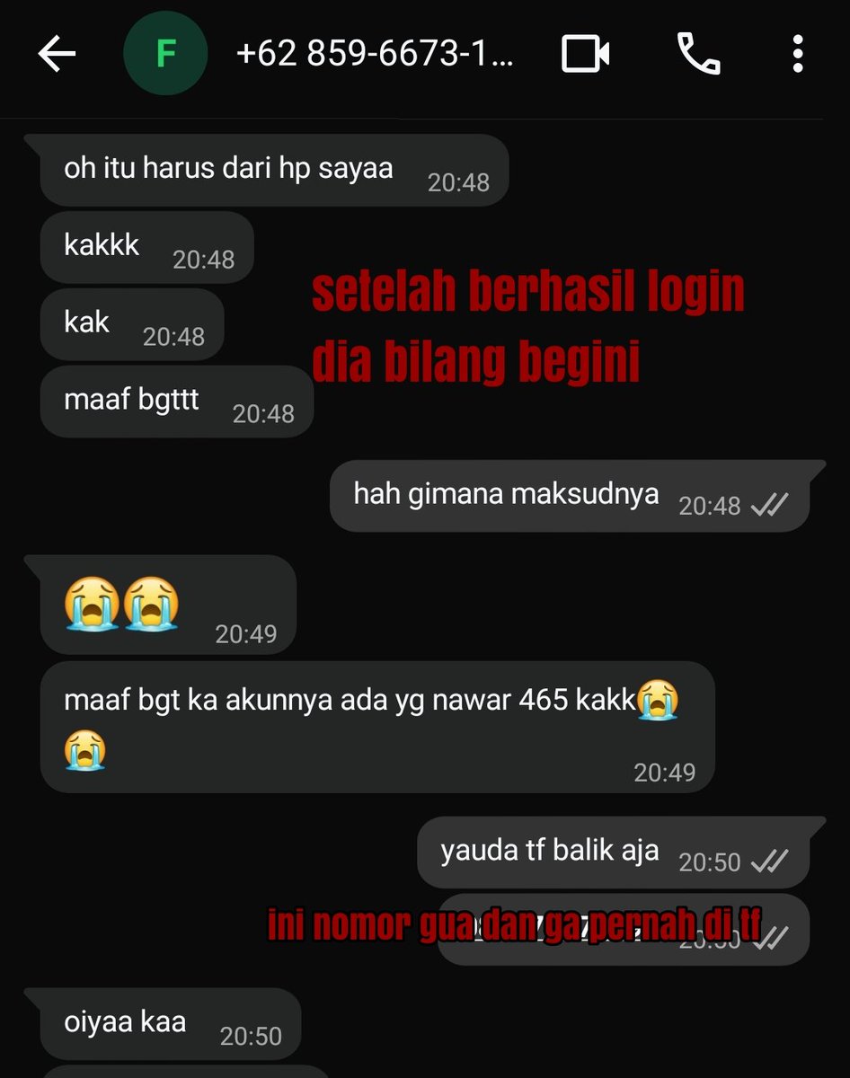 jiveqarvis's tweet photo. HATI HATI PENIPU AKUN TIKTOK
no dana: 083186083648
ngakunya rizki nur

ganti dn akun jadi zevaniel, semua akses akun gua di blok semua. kronologi lengkap
https://t.co/JIyDBLZ24b
#scamm #jualbeliakun #tiktok https://t.co/qmvD8fxz0H