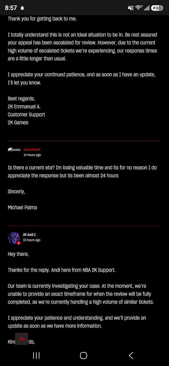 godmike87's tweet photo. @di2zyy @Ronnie2K It started like that I just keep messegeing them here or there professionally and nicely of course https://t.co/9G4rDNSqUe