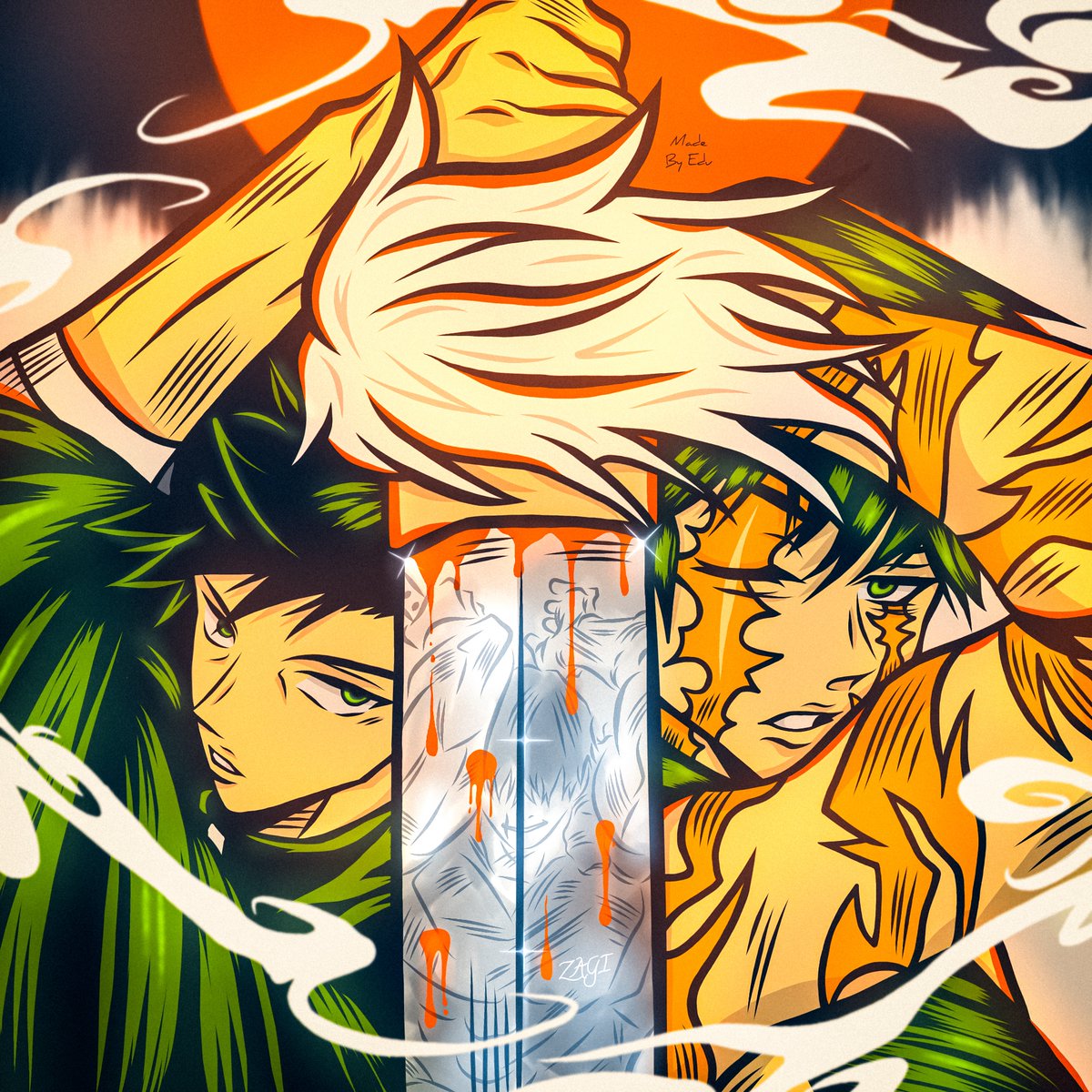 eduufritz002's tweet photo. Restrição Celestial 0️⃣❎🟠 (Toji,Maki e Tsurugi) @oIsagi_ 

#artwork #jujutsukaisenㅤ #coverart https://t.co/uTni47DIt3