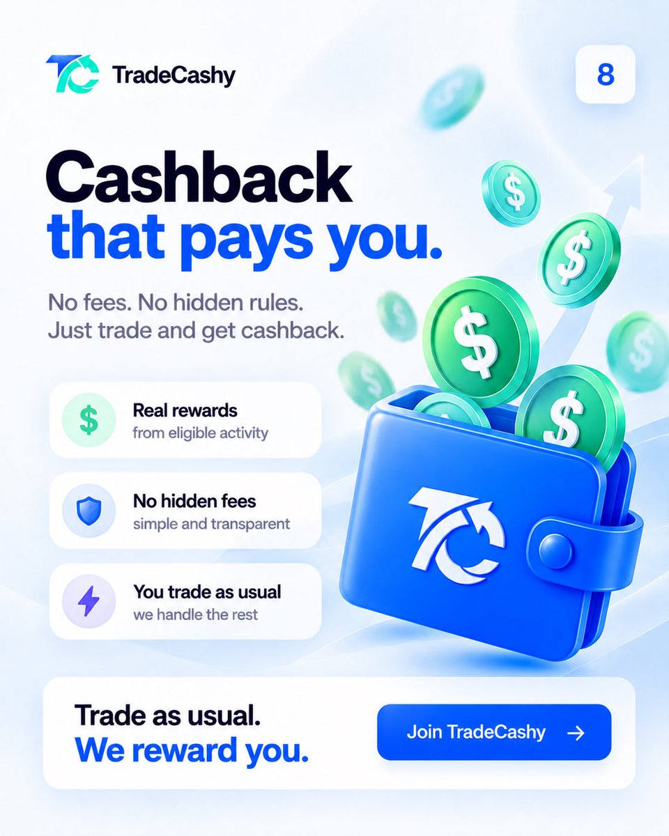 TradeCashycom's tweet photo. No extra trading. No complicated steps. Just trade as usual and get rewarded with TradeCashy. https://t.co/ctKfWpKo6y