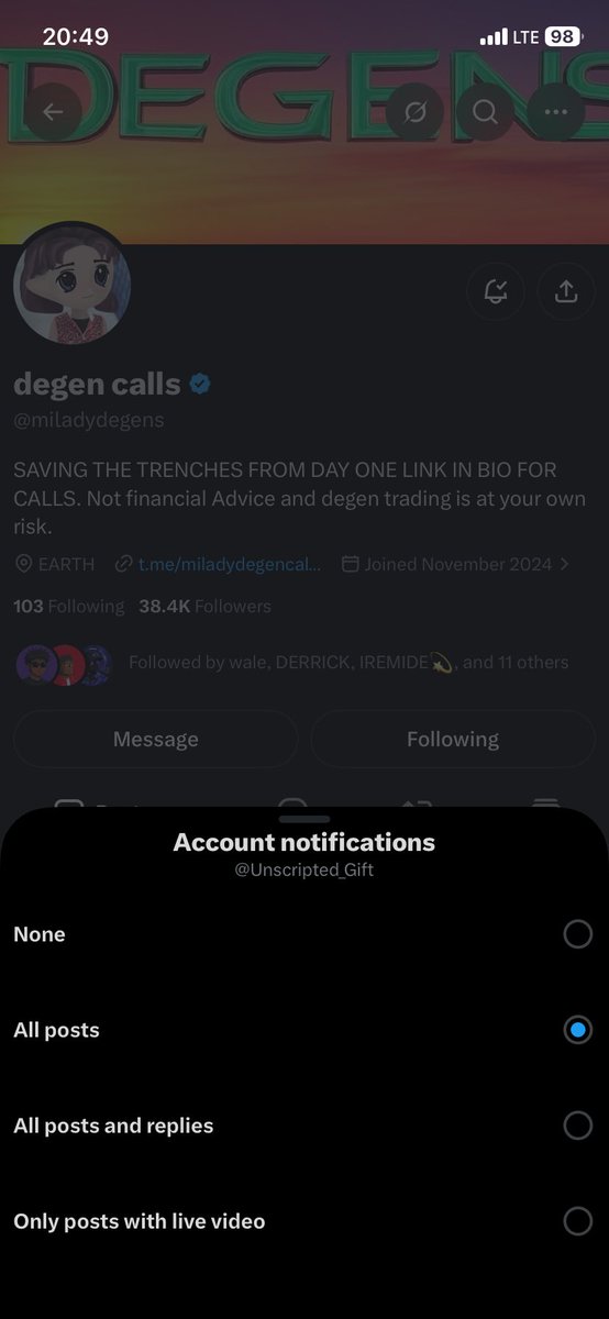 Unscripted_Gift's tweet photo. @sol_promise @miladydegens Following with notis on 

HYdBsNHByFBNR7CgqZPZX7SBMcGAoycyWqHWXjXinu12 https://t.co/wNw7TWItdX