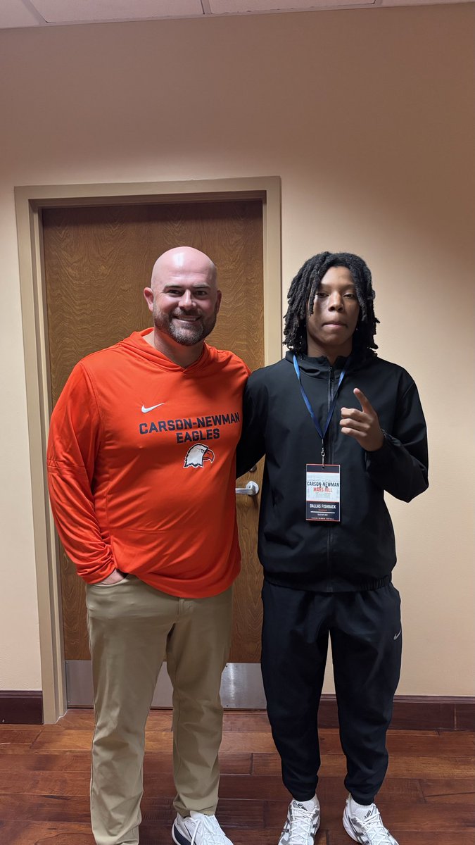 dallasfishback3's tweet photo. After a great visit and conversation with head coach @Coach_Almond and wide receiver coach @CoachChuckPete , I am extremely blessed to receive a full ride scholarship to my dad’s alma mater Carson-Newman University !
@W_H_S_Athletics @WHSwolfpack @WHS_HCS https://t.co/U6dCqMkORO