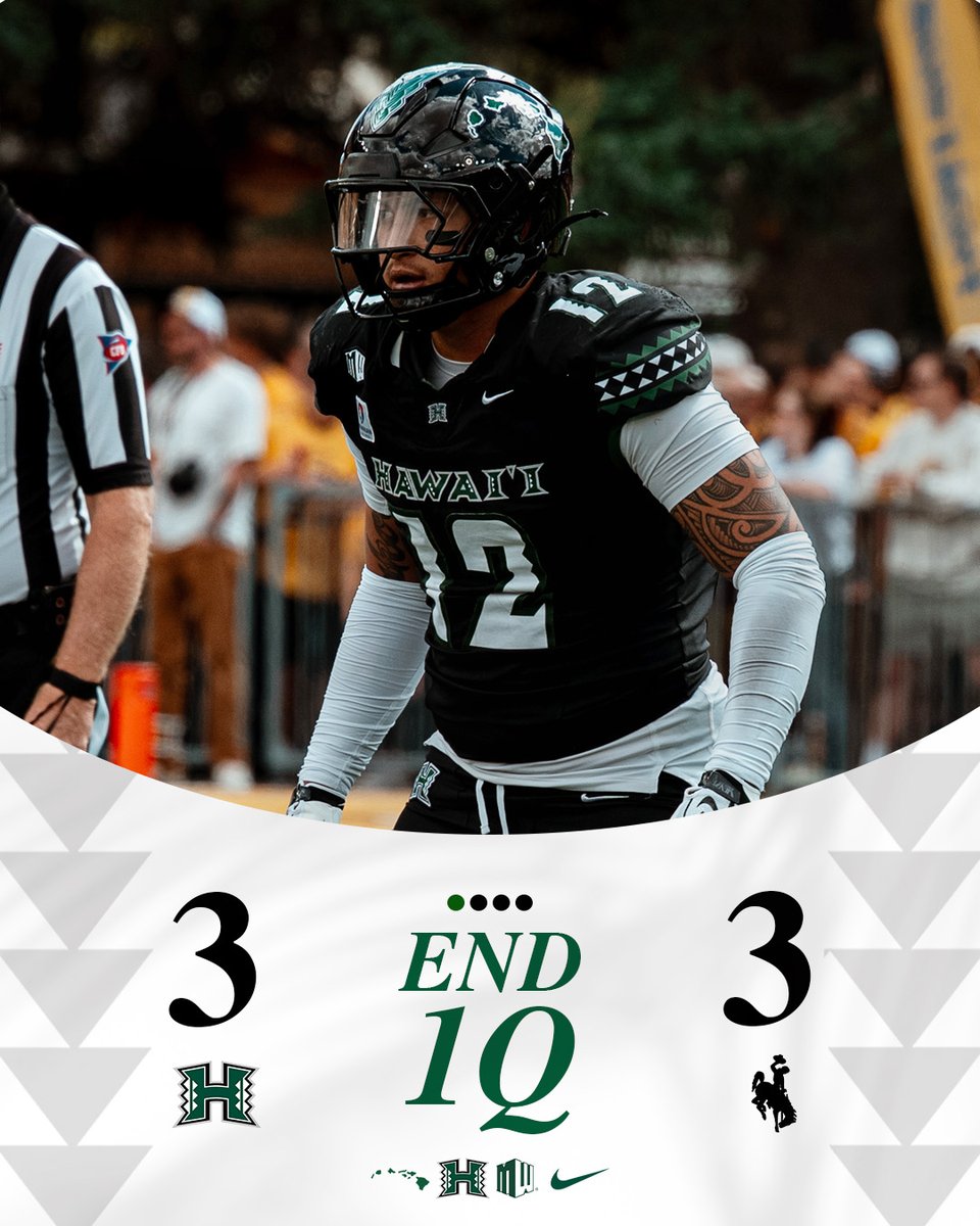 HawaiiFootball's tweet photo. One quarter down in Laramie

#BRADDAHHOOD x #GoBows https://t.co/lCfbnE4qV9