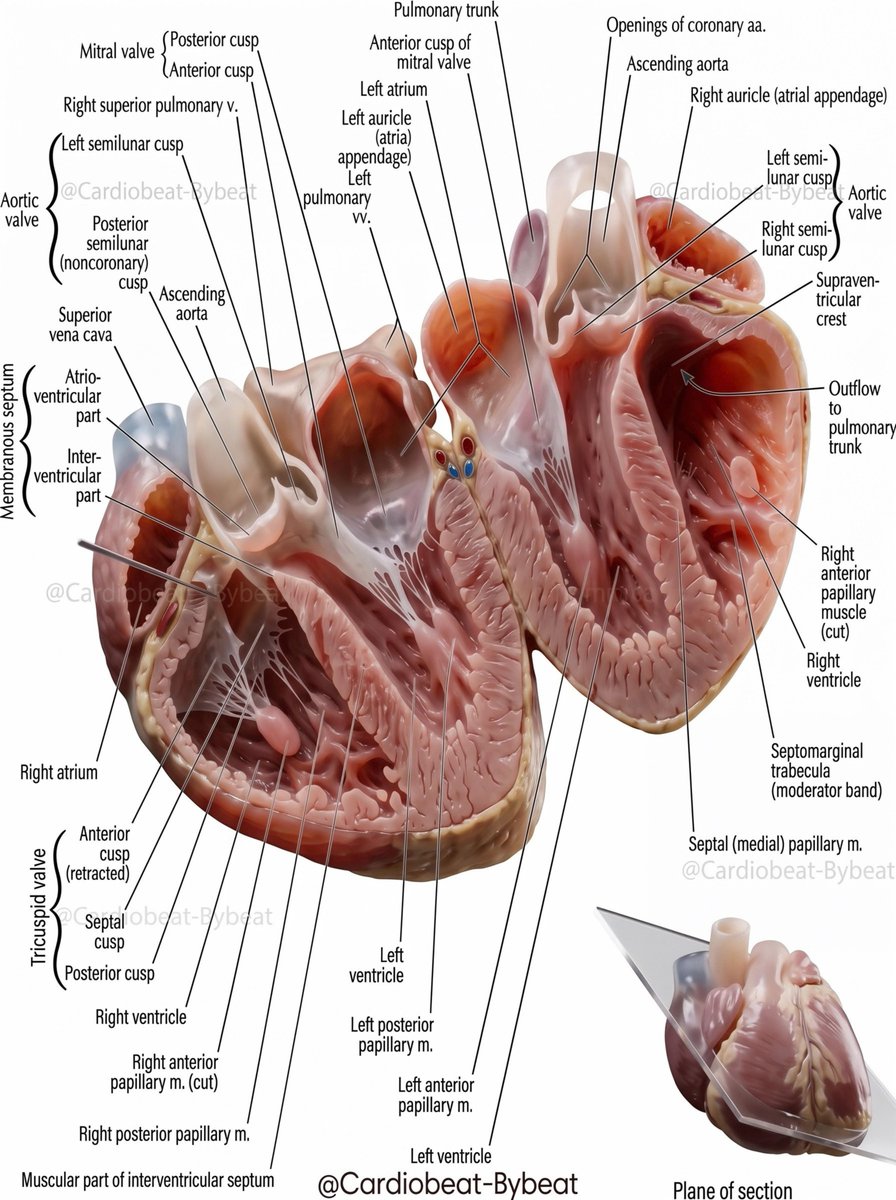 CardioBeat_'s tweet photo. https://t.co/hVn6DG3jwX
🫀 A journey through the heart's four chambers — valves, papillary muscles & great vessels in striking 3D detail. Anatomy ref: Netter's Atlas. ❤️ #Cardiology #MedEd #FOAMed #CardioBeatByBeat https://t.co/31dwkyHnvX