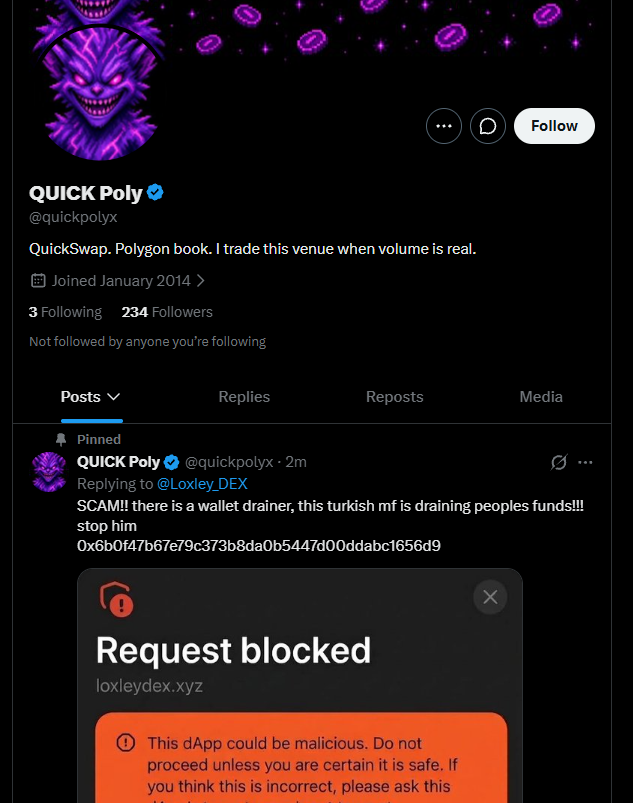 Rollolol's tweet photo. @quickpolyx @Loxley_DEX yeah bro you are so real :D Look at you bots. You got only 1 tweet and this is it. https://t.co/5r8bmeA1Oi