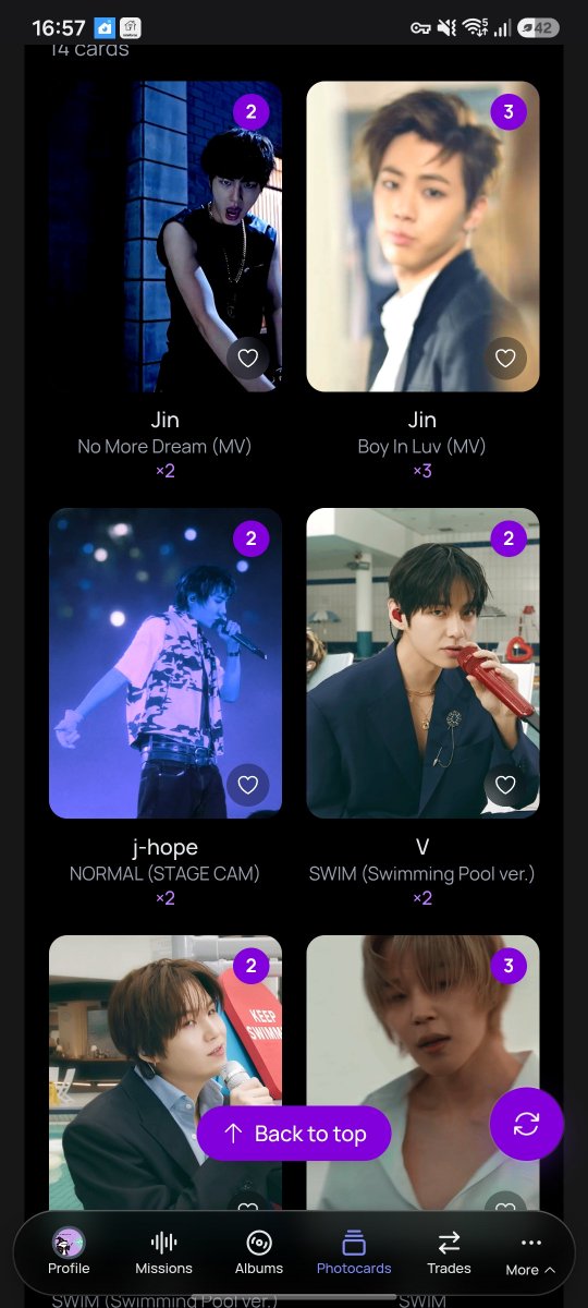 VivianeCarva1ho's tweet photo. Dupes, I accept. My priority is to choose those who don't have the photocard they selected.
#blueandgrey #heardle #filmout #so4more #bcdtrade
user: https://t.co/ImL97KdRi4 https://t.co/TgR09wYSY1