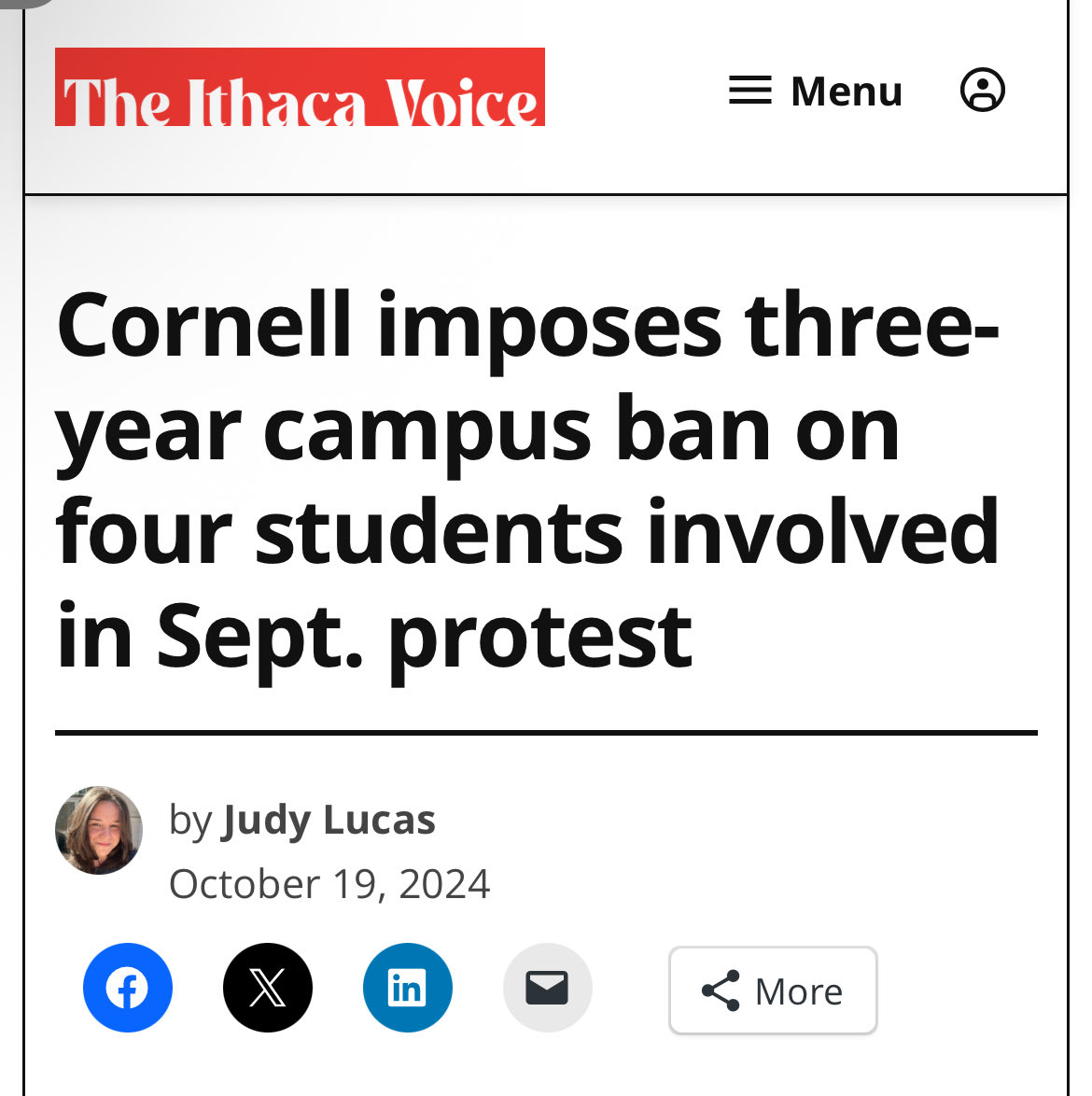 unionnick's tweet photo. On the *same day* the Cornell Seven drugged and raped Jane Doe, Cornell banned four students (including the President of Cornell @jvplive) from campus for three years for nonviolent, pro-Palestine protests. The same @Cornell officials let the rapists off with apology essays. https://t.co/mDD6Hqzwya