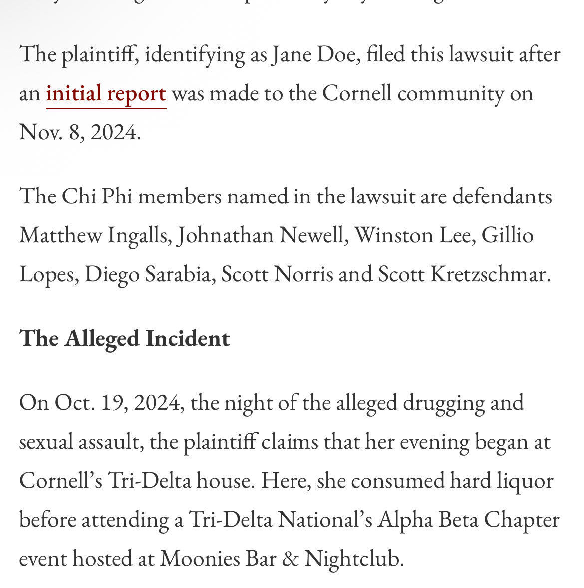 unionnick's tweet photo. On the *same day* the Cornell Seven drugged and raped Jane Doe, Cornell banned four students (including the President of Cornell @jvplive) from campus for three years for nonviolent, pro-Palestine protests. The same @Cornell officials let the rapists off with apology essays. https://t.co/mDD6Hqzwya