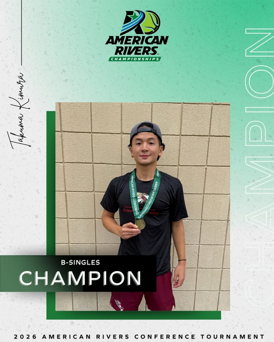 AmerRiversConf's tweet photo. M🎾: 𝗠𝗲𝗻'𝘀 𝗧𝗲𝗻𝗻𝗶𝘀 𝗕-𝗦𝗶𝗻𝗴𝗹𝗲𝘀.

🥇: Takuma Kimura, @CoeAthletics 
🥈: Robert Matera, @WartburgKnights 
🥉: Ashton Rames, @NWUSports 

#rollriversMTN https://t.co/bBgLYnmUAM
